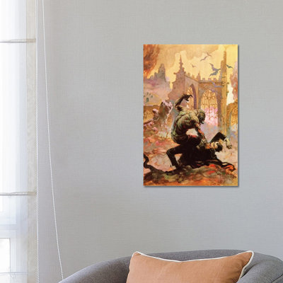 «Dracula Vs Wolfman» par Frank Frazetta, impression sur toile tendue