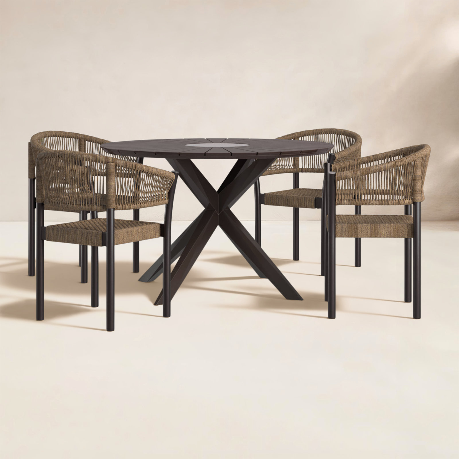 Harwell 48" Eucalyptus Patio Dining Set