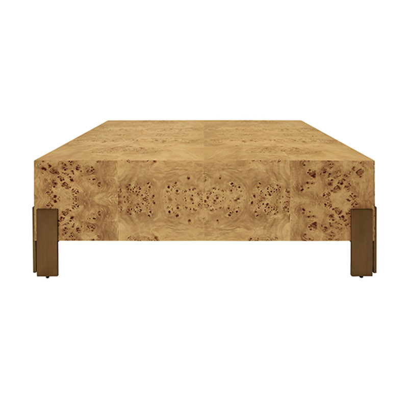 Enid Solid Wood Coffee Table, Light Brown
