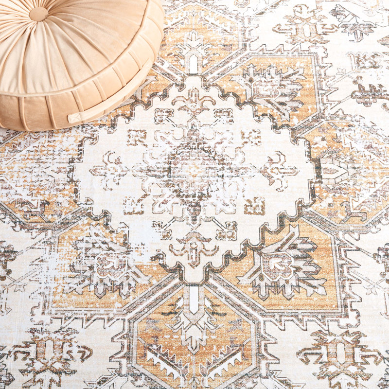 Arizona Performance Machine Washable Oriental Rug, Round 4'