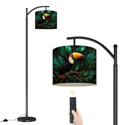 Lampe de sol sur pied à DEL à intensité variable avec lumière vibrante, abat-jour réglable en hauteur avec télécommande, pour le salon, la chambre et le bureau