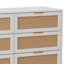 43,31 po Armoire de rangement en rotin 6 tiroirs