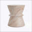 Outdoor/Indoor Lightweight Concrete Side Table with Elegant Travertine Finish, Multi-Functional and Durable Design