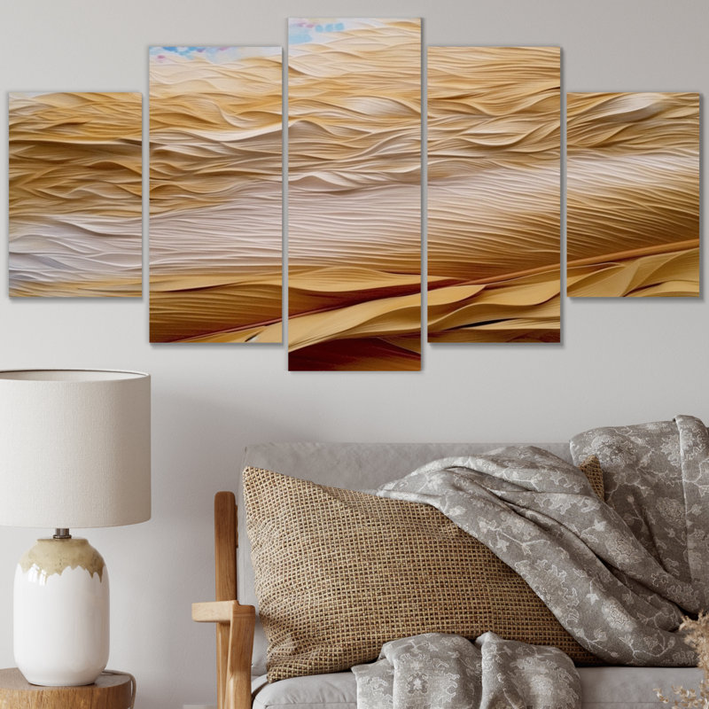 «Terracotta Bliss Texture Abstract III», reproduction sur toile abstraite - 5 panneaux