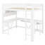 Lit mezzanine en bois moderne avec bureau, tablettes, DEL et station de charge-129234272