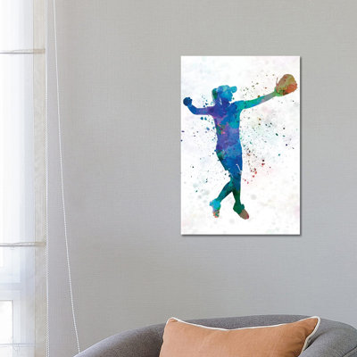 Women Playing Softball II by Paul Rommer - Painting on Canvas