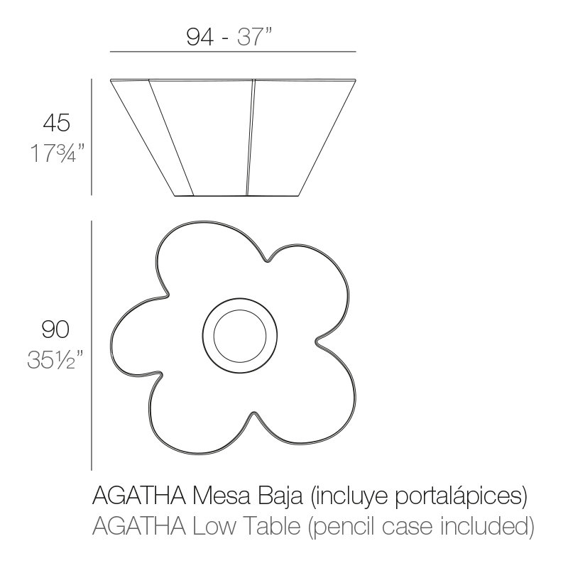 Agatha Plastic Coffee Table, White