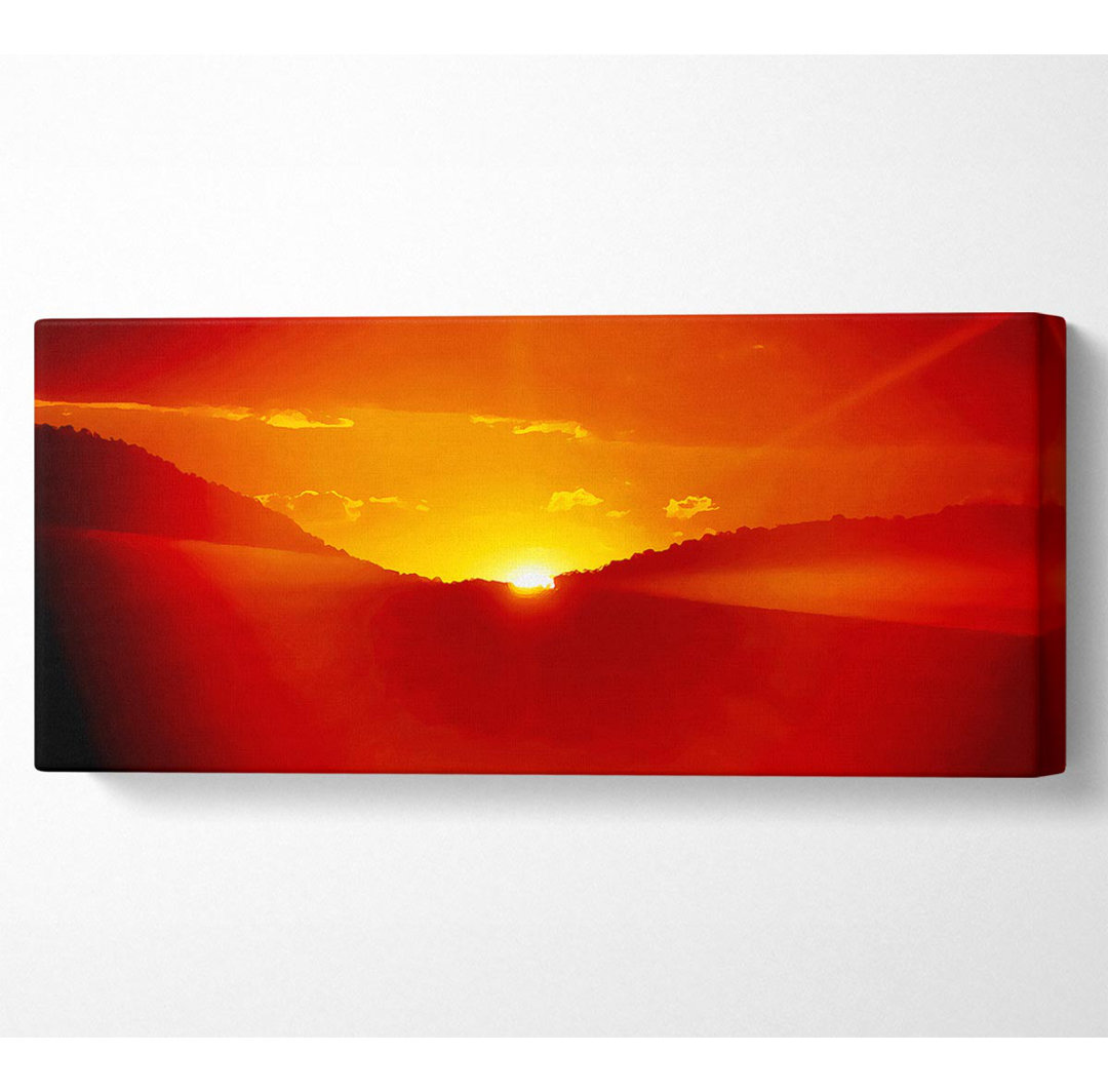 Atemberaubende Orange Sun Blaze - Wrapped Canvas Kunstdrucke