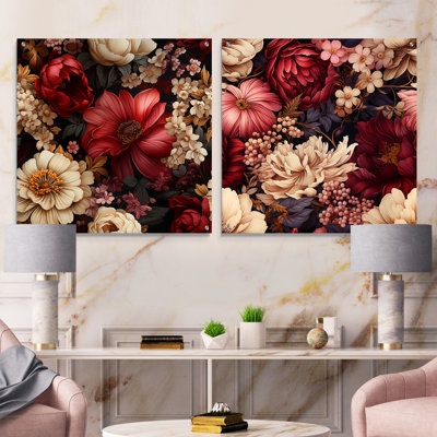 Jessup - Floral Acrylic Wall Art Glass Set Of 2