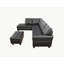 Canapé modulaire en similicuir avec repose-pieds