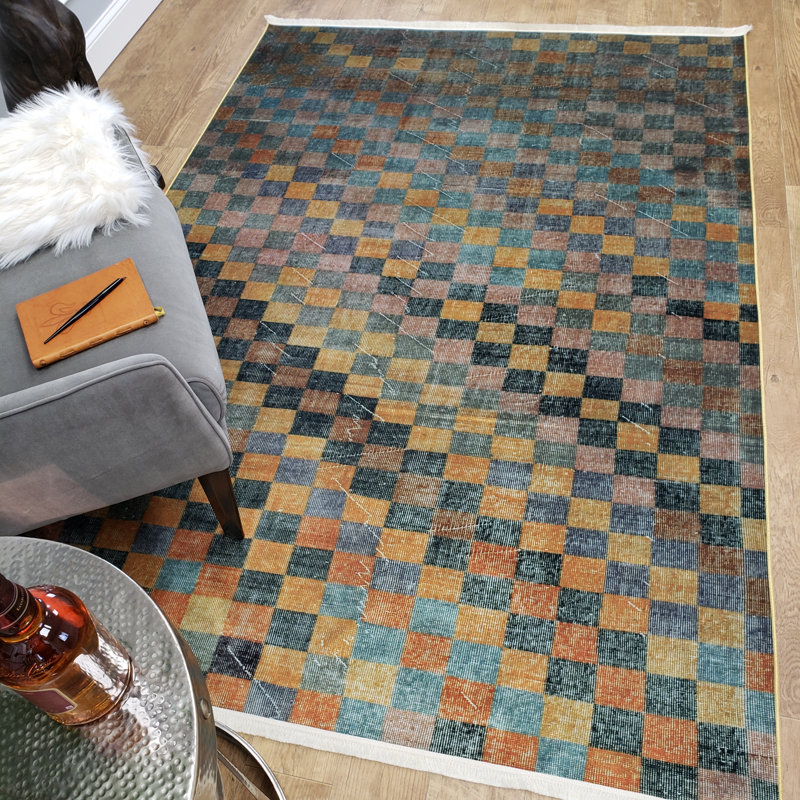 Covin Chenille Geometric Indoor Rug, Rectangle 5'3" x 7'7"
