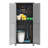 Heavy-Duty 71" Metal Garage Storage Cabinet with Wheels, Lockable Adjustable Shelves & Pegboard Panels-2144303331
