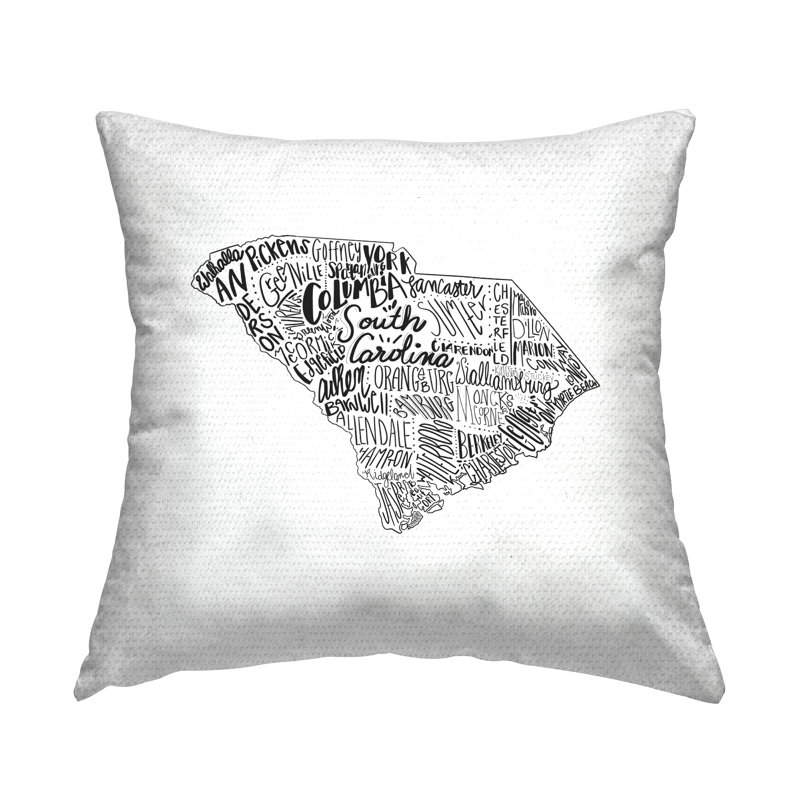 Coussin d'extérieur imprimé South Carolina