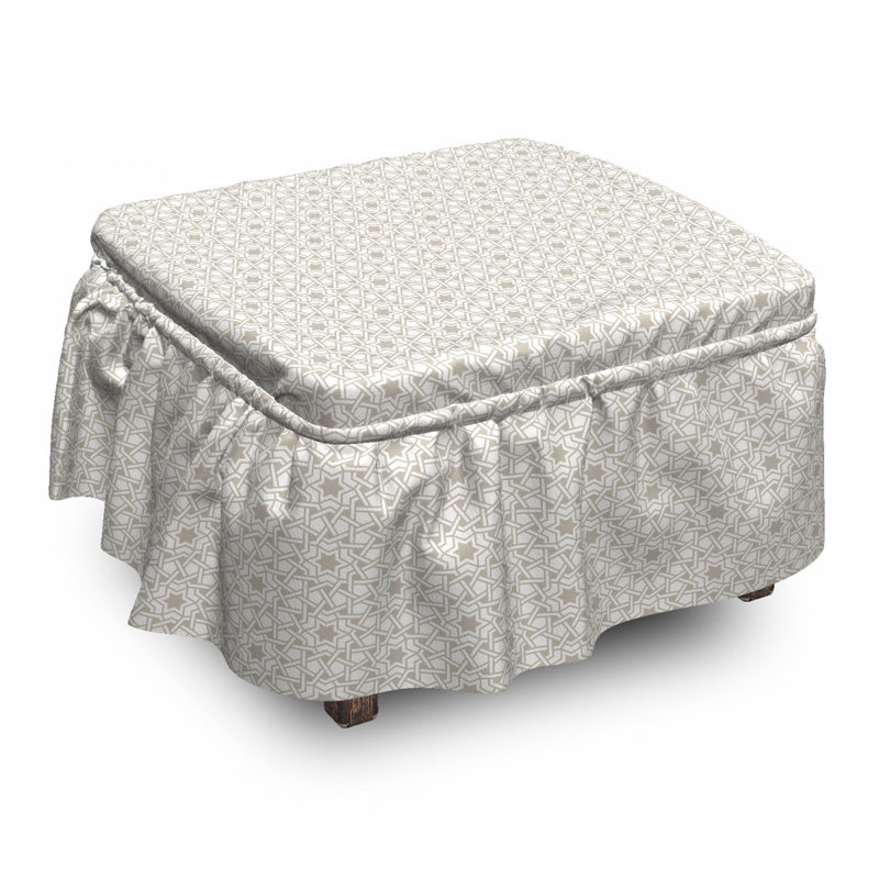 Ensemble de housse pour repose-pieds à coussins carrés de boîte 2 pièces marocain classic