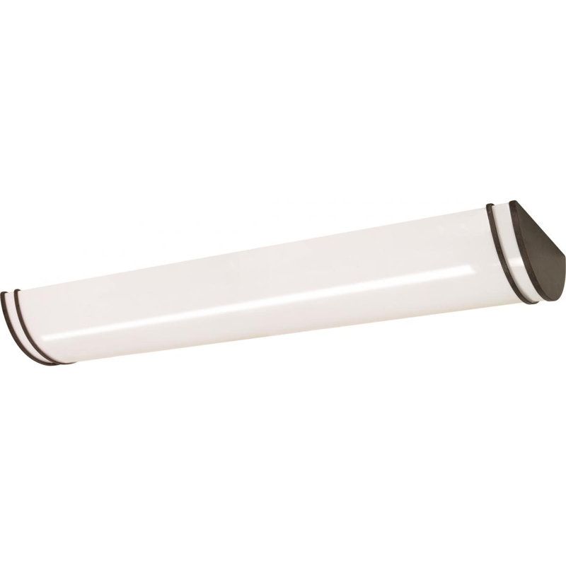 Plafonnier encastré simple géométrique 12 po à 3 lumières Florez, Fluorescente de 17 W T8, Bronze vieilli