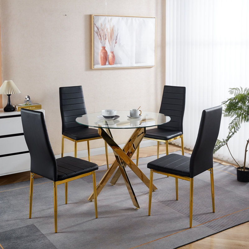 Ensemble de 4 chaises, LEG SEAT, Noir