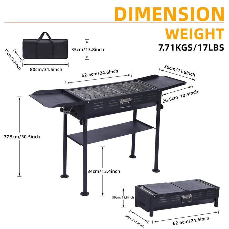 WGOS 45.4'' W Portable Charcoal Grill