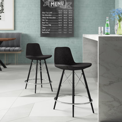 Nohlan Upholstered Counter Stool with Metal Frame