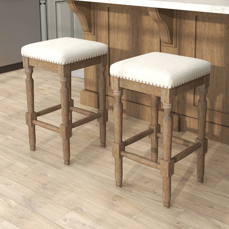 Tabouret de bar 26 po Classic, Cadre beige / bois