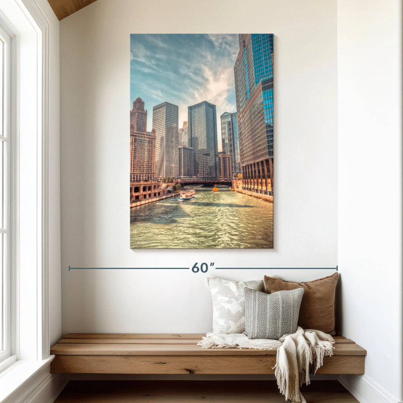 Aime Exploring Chicago River, 48" H x 32" W