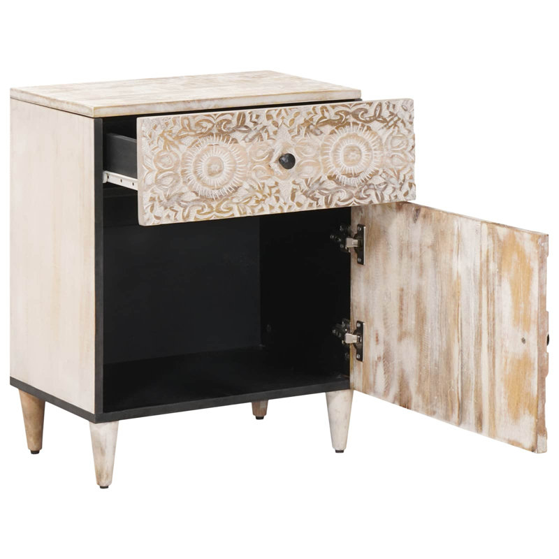50cm W Solid Wood Bedside Table