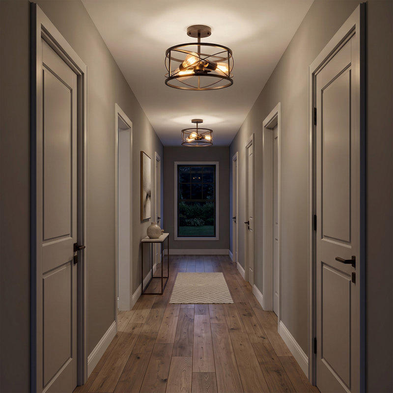 3-light Farmhouse Semi Flush Mount