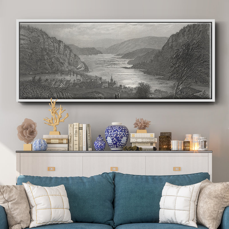 Harper's Ferry par Moonlight - toile encadrée, H 20 po x l 50 po