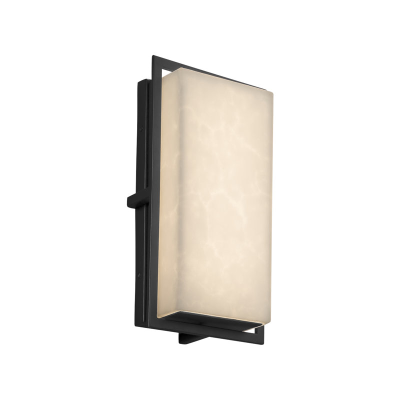 Plafonnier encastré d'extérieur Brey, H 12 po x l 6,5 po x P 3,5 po, Noir mat