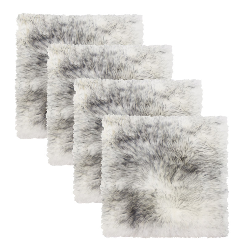 Coussin de chaise en peau de mouton, Gris dégradé