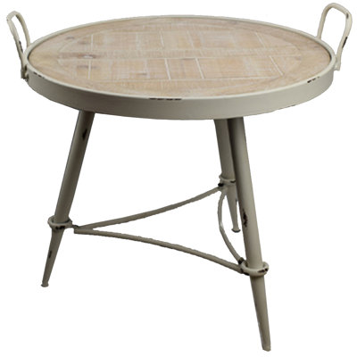 Table de bout en bois massif à 3 pieds