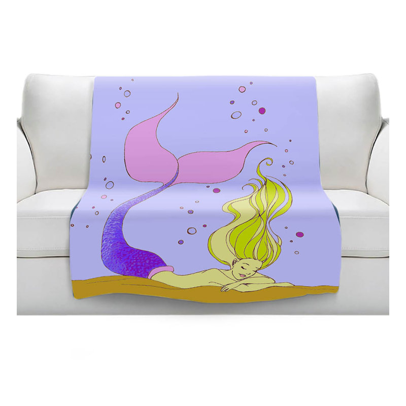 Couverture en sherpa doux lavande sirène nap, l 51 po x L 60 po
