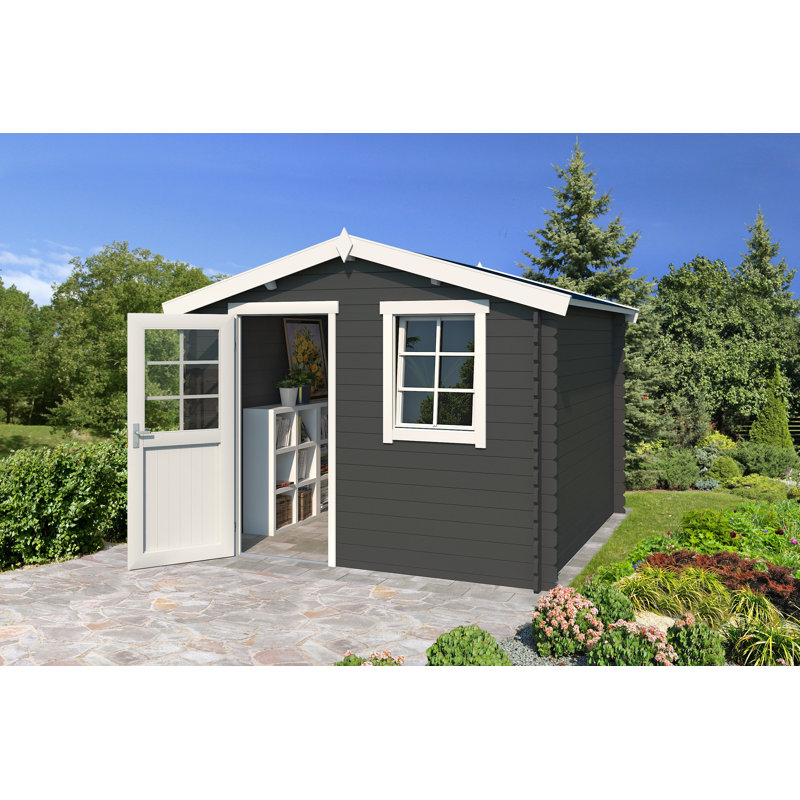 Lasita Nina 175 - 9 x 6 Ft. Apex Roof Summerhouse With Single Glazed Windows (28mm), Carbon Grey