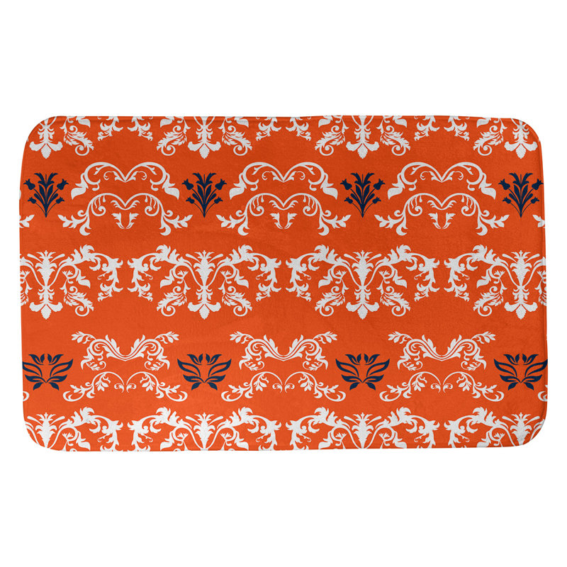 Tapis pour salle de bain Denver, l 17 po x L 24 po, Blanc / orange / bleu