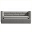 Lit plateforme tapissier simple petit lit, lit de jour en tissu gris froid avec dossier et gigogne rembourrés