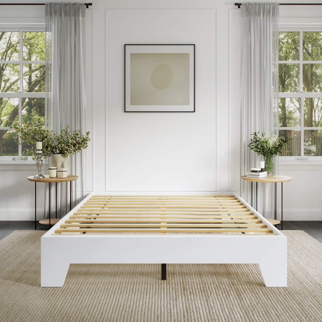 Boyd Sleep Lugano Platform Bed Frame - Modern Minimalist Design, Solid Wooden Slat Support, No Box Spring Needed, Easy Assembly, Noise-Free Construction, Sleek Bedroom Furniture- Lugano Collection Boyd Sleep 