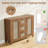 Rattan Buffet Sideboard with 3 Drawers - Boho Coffee Bar Cabinet with Adjustable Shelf, Modern Kitchen Accent Storage Credenza for Dining Room, Living Room & Entryway, Dark Oak-868096042
