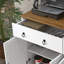 Buffet, buffet avec 2 tiroirs, 2 armoires de rangement, 4 portes de style grange