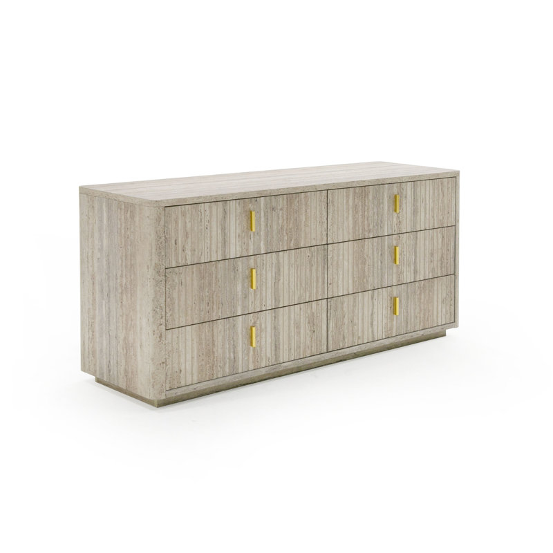 Commode à 6 tiroirs Bayldon, Beige