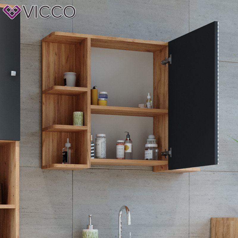 Cali-May 800mm W 640mm H Surface Frameless Medicine Cabinet Mirror 5 Adjustable