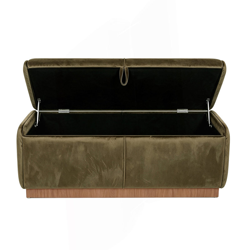 Pouf de rangement, banc de rangement rembourré, banc de bout de lit, Brown, Brun
