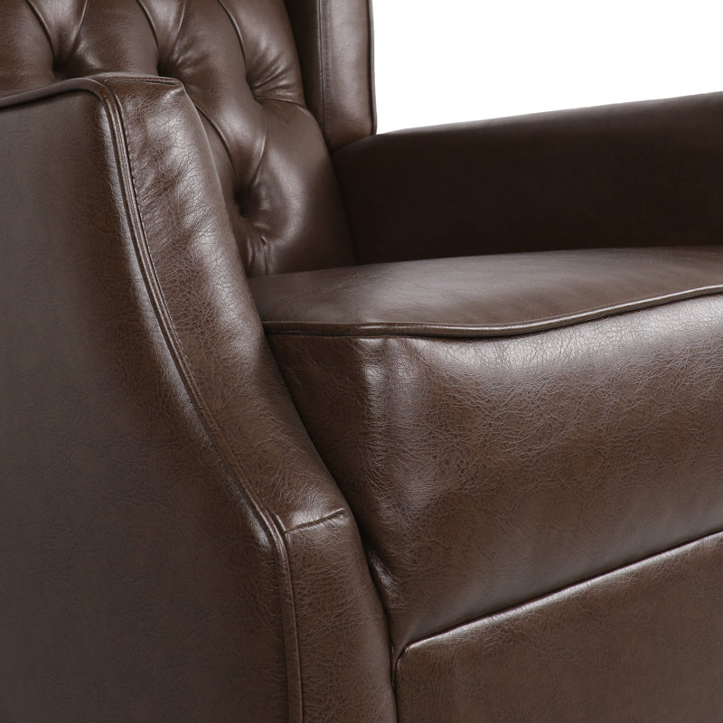 Chaise berçante rembourrée Ahlayah, Marron foncé