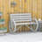 Outsunny 41" Wooden Wagon Wheel Bench, Rustic Outdoor Patio Weather Resistance Furniture, 2-Person Slatted Seat Bench With Backrest, Light Gray-76379966