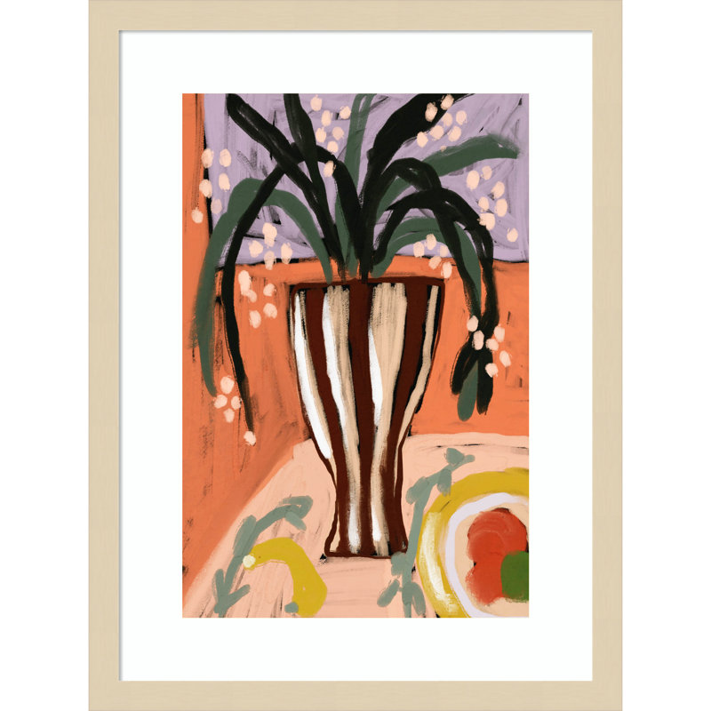 Oksana Floral Still Life No 3 by Treechild Wood Framed Wall Art Print, Brown, 21" H x 16" W