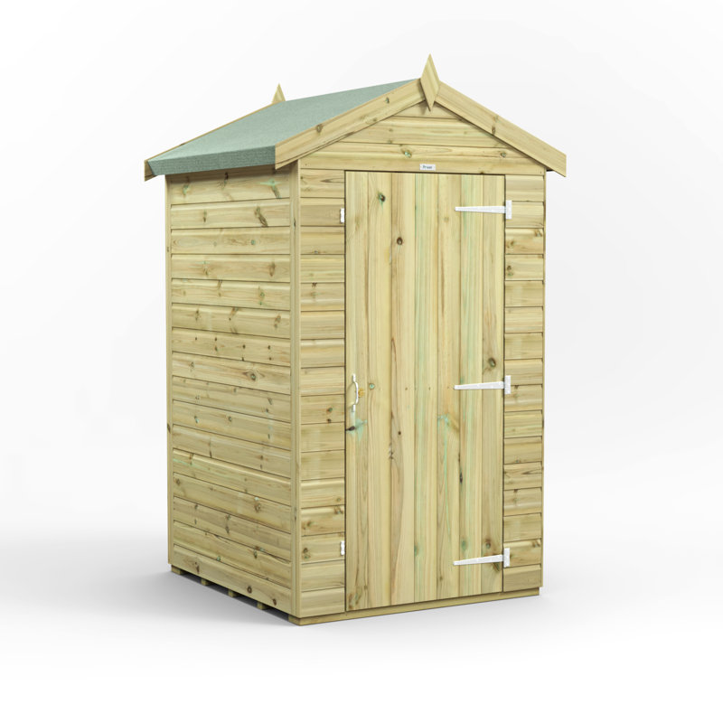 Powersheds 4 x 4ft Premium Pressure Treated Timber Windowless Apex Garden Shed