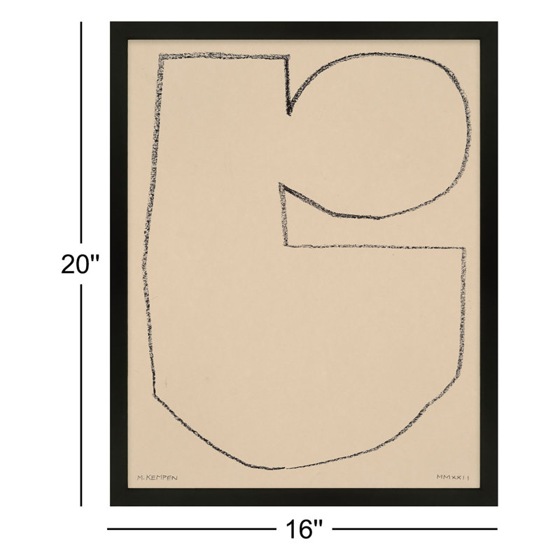 Freya " Outlines 5 " by Michael Kempen, Black Framed, 16" W x 20" H