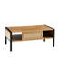 Table basse moderne pour la décoration d'espace de vie - 39,65 po x 21,56 po 16,37 po, pieds en métal, table de style pièce de couleur naturelle, rangement pour porte coulissante-1845737921