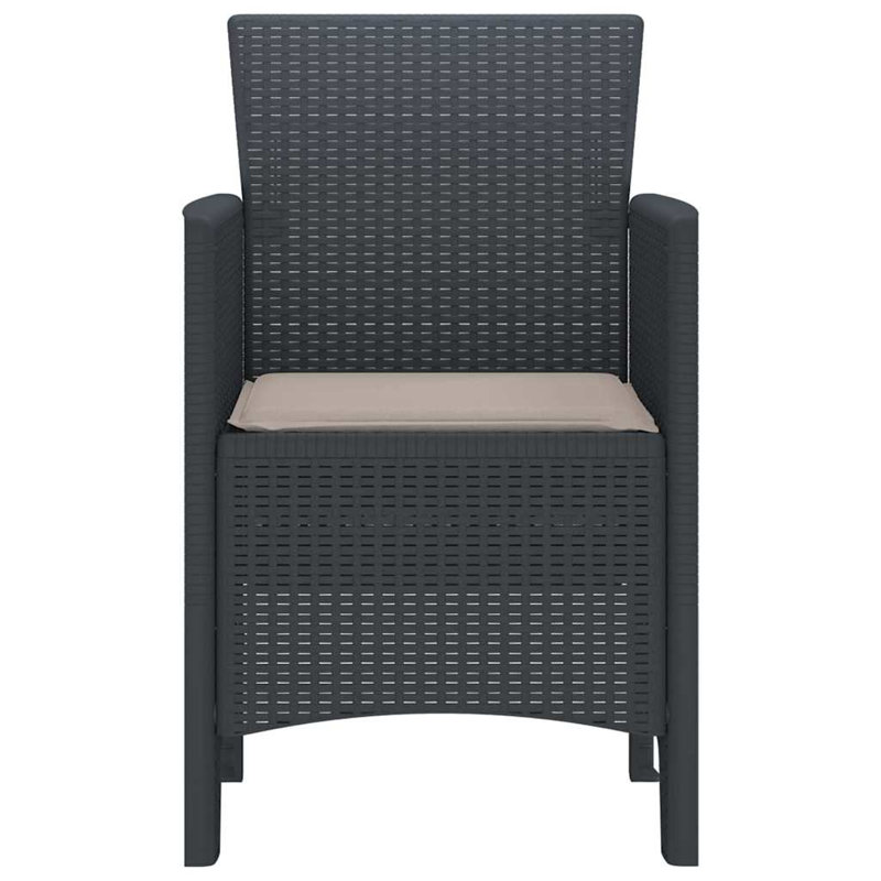 Patio Dining Side Chair, Anthracite, Khaki