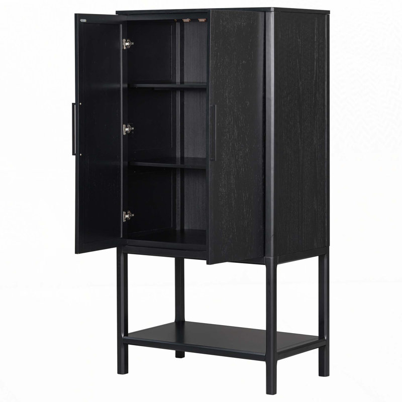 Sophisticated Cabinet with multiple storage functions, Black