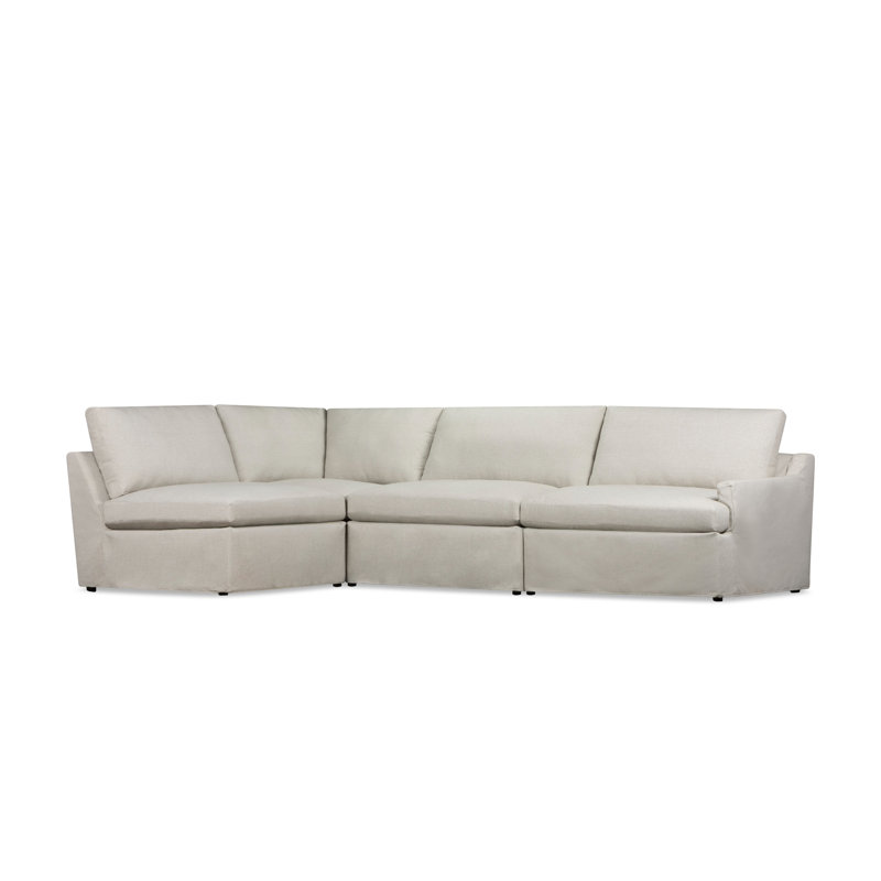 Canapé modulaire 4 pièces Wrenley, Canvas Macarena gris pâle, Orienté à gauche (vu de face)