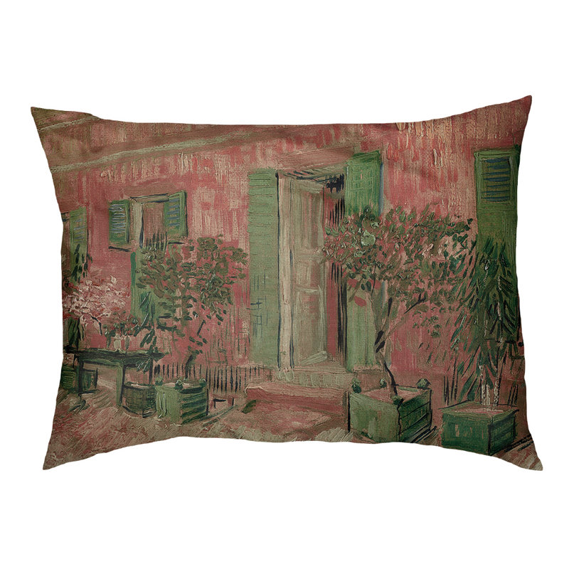 Coussin pour chien asnieres entry of a dog Burk, Moyen (l 42,5 po x P 32,5 po x H 4 po), Rose / Vert